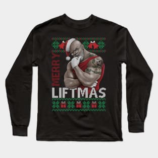 Merry Liftmas Ugly Christmas Gym Workout Gift Mens 5 Long Sleeve T-Shirt